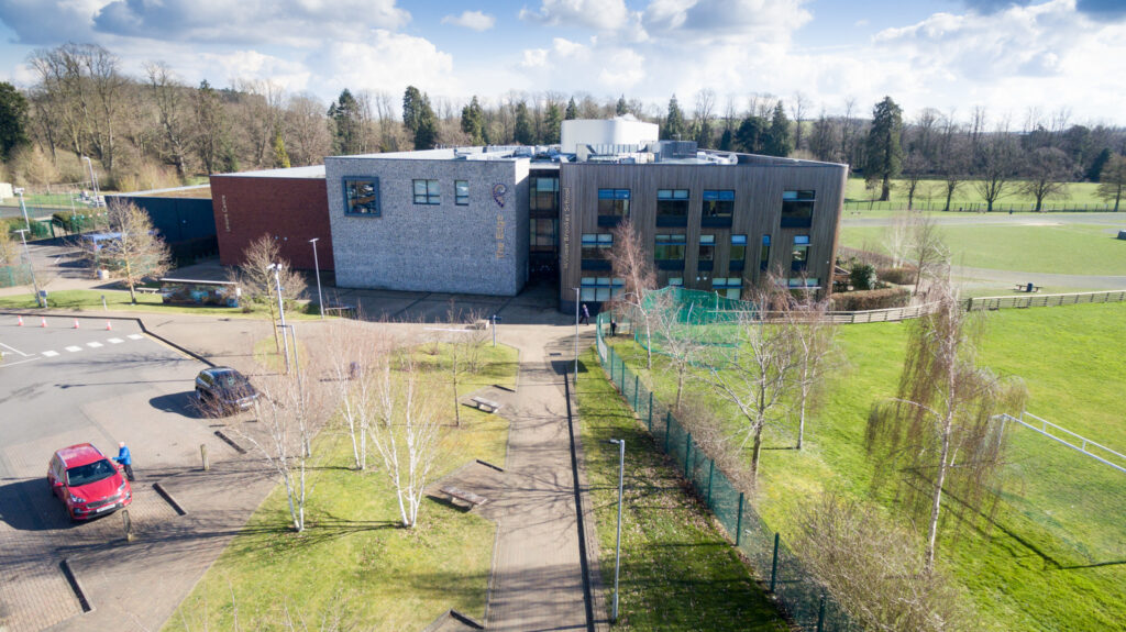 A shot of the front entrance of William Brookes School